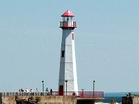Mackinaw City Lighthouse helps guide the ferries back and forth to Mackinaw Island. First lighthouse over the five mile bridge.